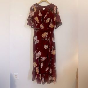 A New Day Floral Faux Wrap Dress